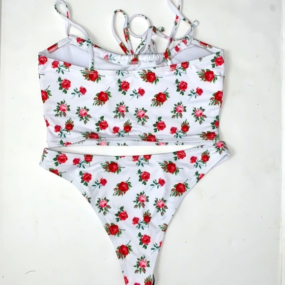 White Floral Bikini - Large - Picture 3 of 5